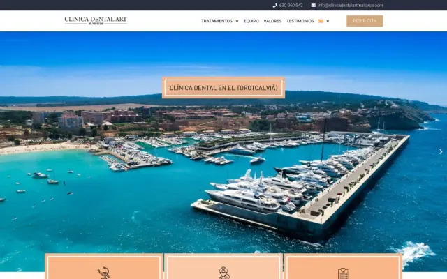 Página de inicio de la web de Clínica Dental Art Mallorca